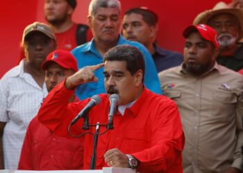 Venezuela's President Nicolas Maduro speaks during a rally in Caracas, Venezuela, May 1, 2019. REUTERS/Fausto Torrealba NO RESALES. NO ARCHIVES