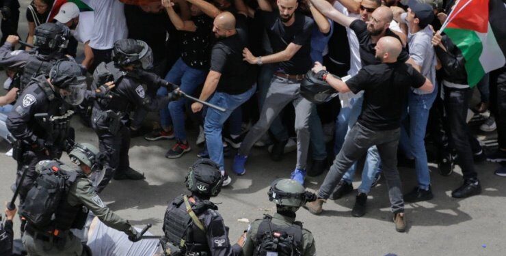 El funeral de la periodista Shireen Abu Akleh. Foto AP.