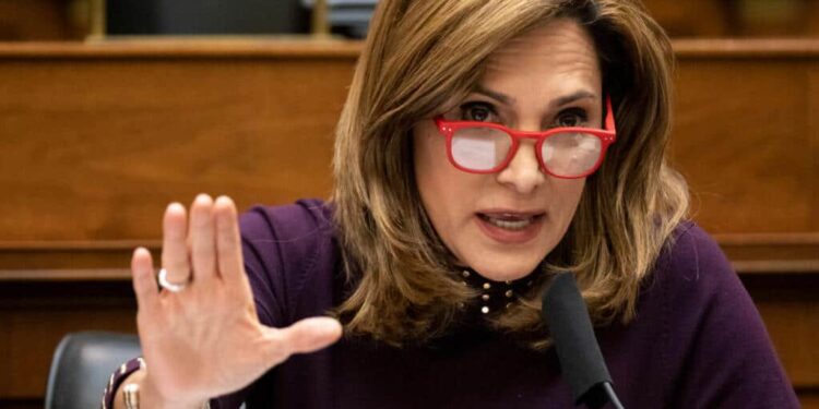 WASHINGTON, DC - MARCH 10: Representative Maria Salazar, (R-FL), speaks during a hearing March 10, 2021 on Capitol Hill in Washington, DC. Blinken is expected to take questions about the Biden administration’s priorities for U.S. foreign policy. (Photo by Ting Shen-Pool/Getty Images)