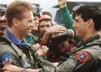 Val Kilmer, Tom Cruise,.Top Gun. Foto de archivo.