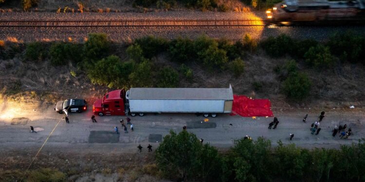 El tráiler en Texas. Foto agencias.