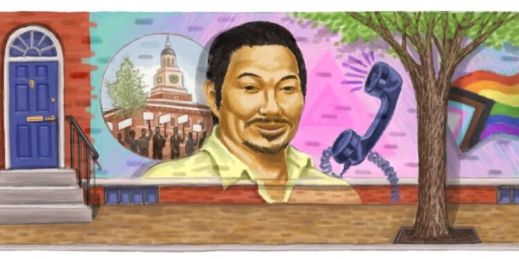 Kiyoshi Kuromiya, activista por los derechos LGBTQ. Doodle Google. Foto captura.