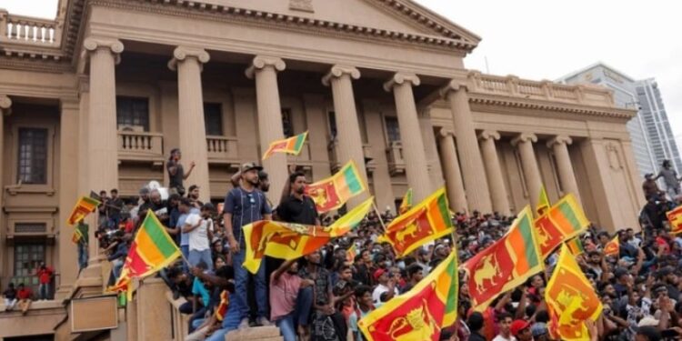 Protestas en Sri Lanka. Foto agencias.