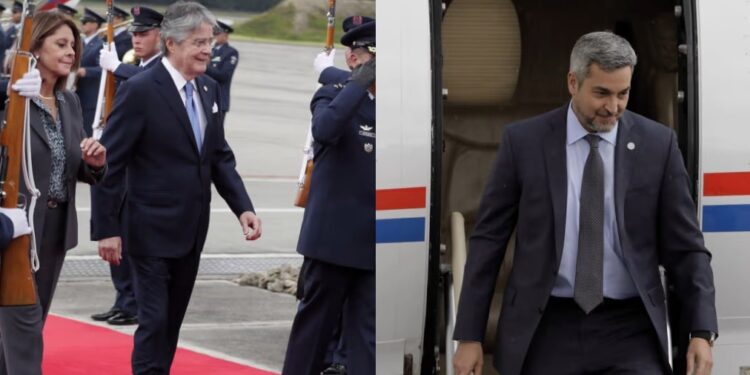 Los presidentes de Paraguay, Mario Abdo Benítez, y de Ecuador, Guillermo Lasso. Foto collage.