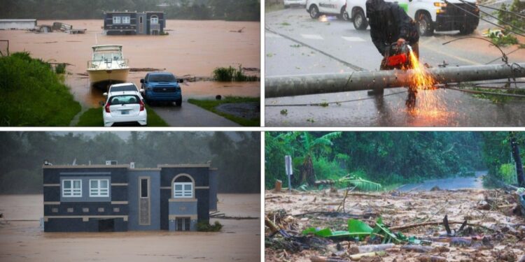 Huracán Fiona, Puerto Rico. Foto collage.