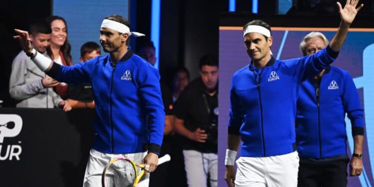 Roger Federer y Rafael Nadal. Foto agencias.