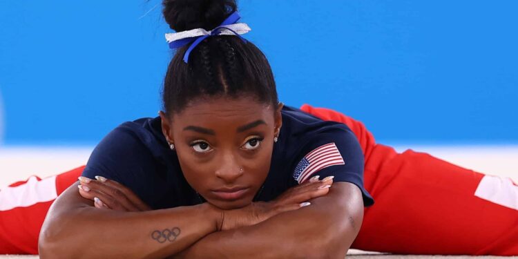 Tokyo 2020 Olympics - Gymnastics - Artistic - Gymnastics Training - Ariake Gymnastics Centre, Tokyo, Japan - August 3, 2021. Simone Biles of the United States during training. REUTERS/Mike Blake