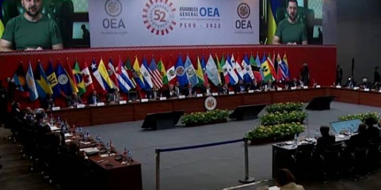 El presidente de Ucrania, Volodymyr Zelensky. OEA.