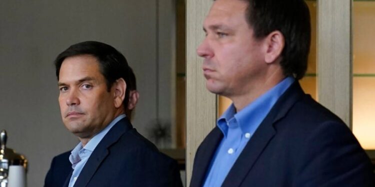 Marco Rubio y Ron DeSantis. Foto de archivo.