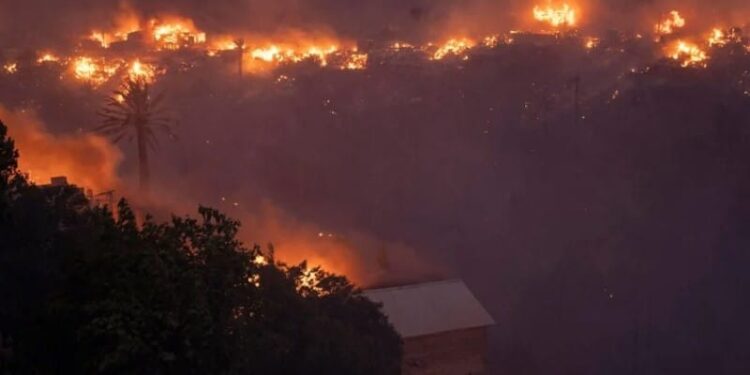 Chile, Viña del Mar, masivo incendio. Foto captura.