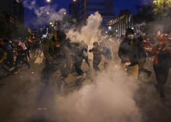 Protestas en Perú. Foto EFE.