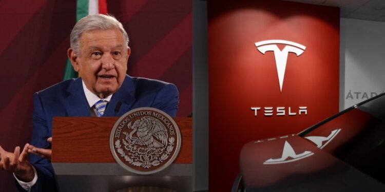 AMLO. Tesla. Foto collage.