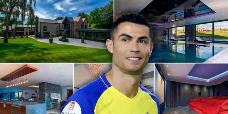 CR7. Mansión Inglaterra. Foto collage Infobae.