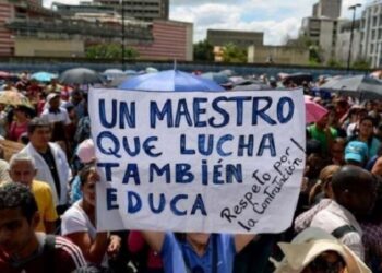 Protestas maestro. Foto de archivo.