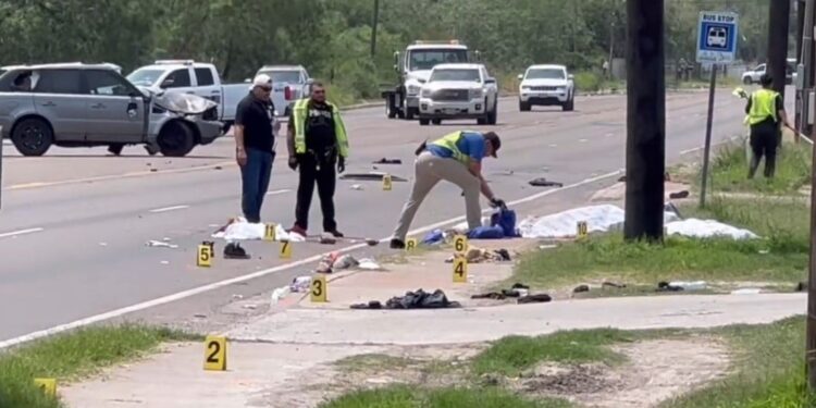 Migrantes arrollados Texas. Foto agencias.