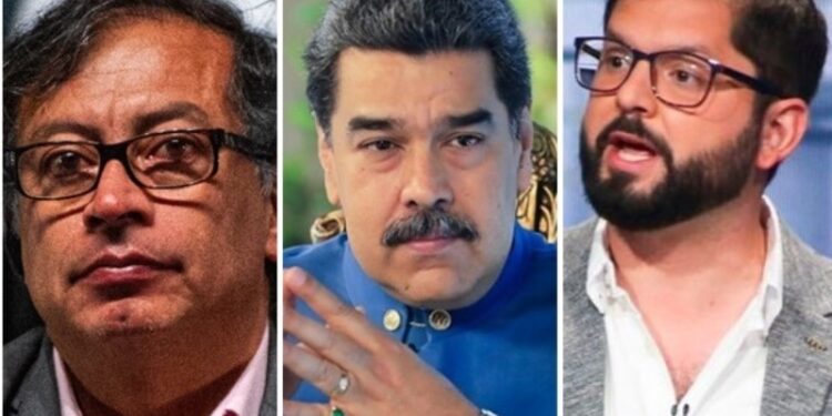 Petro, Maduro, Boric. Foto collage.