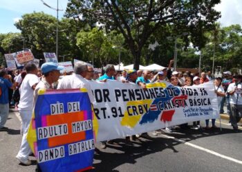 Protesta de pensionados. Venezuela. Foto cortesía.