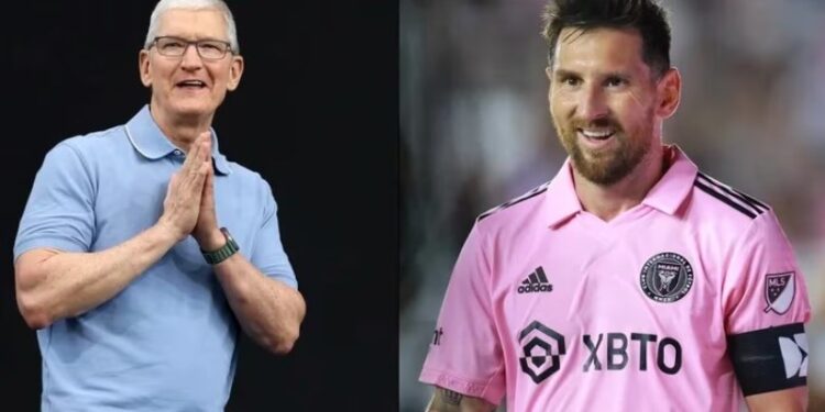 El CEO de Apple le agradeció a Lionel Messi por sus ganancias del último trimestre (Foto Tim Cook por: Justin Sullivan Foto Messi por: Héctor Vivas)