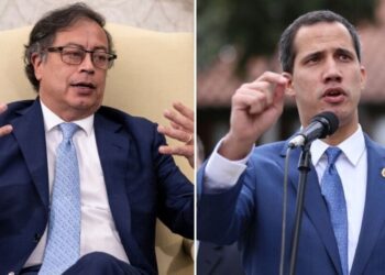 Gustavo Petro. Juan Guaidó. Foto collage.