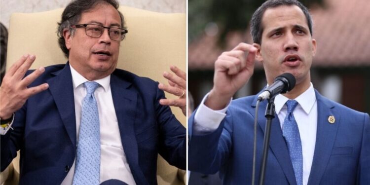 Gustavo Petro. Juan Guaidó. Foto collage.