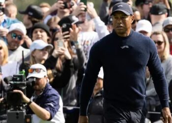 Tiger Woods en el Genesis Invitational en el Riviera Country Club de Los Ángeles, California, Estados Unidos (EFE/EPA/ETIENNE LAURENT)