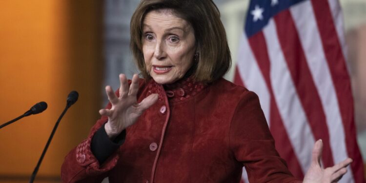 Speaker of the United States House of Representatives Nancy Pelosi (Democrat of California) offers remarks and fields questions from reporters at what may be her last weekly press conference as House Speaker, at the US Capitol in Washington, DC, Thursday, December 22, 2022.  -PICTURED: Speaker Nancy Pelosi
-LOCATION: Washington USA
-DATE: 22 Dec 2022
-CREDIT: Rod Lamkey/CNP/startraksphoto.com