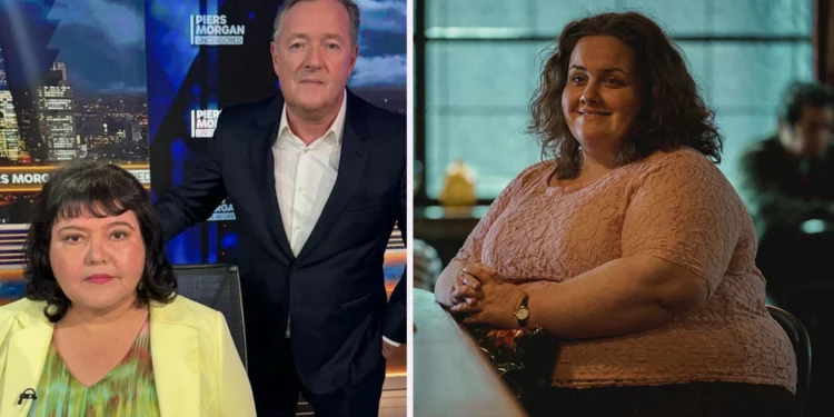 Fiona Harvey y Piers Morgan.