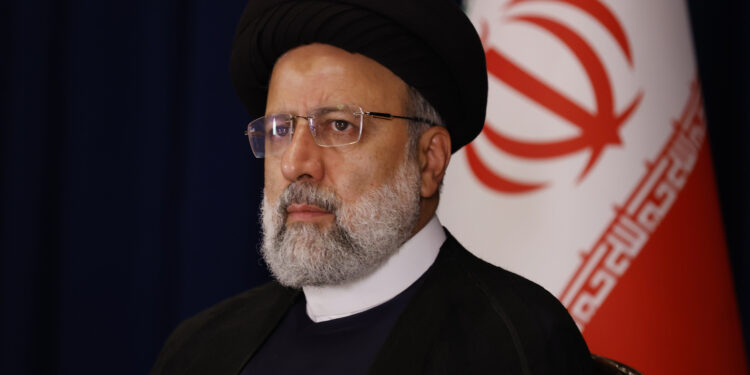 President of Iran Ebrahim Raisi holds a news conference, Wednesday, Sept. 20, 2023 in New York. (AP Photo/Jason DeCrow)  Iranian President Ebrahim Raisi holds a news conference in New York on September 20.  Jason DeCrow/AP