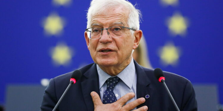 EU Foreign Policy Chief Josep Borrell delivers a speech on the situation in Afghanistan during a plenary session at the European Parliament in Strasbourg, France, September 14, 2021. Julien Warnand/Pool via REUTERS