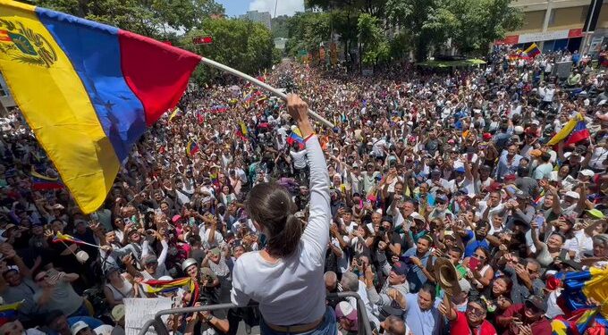 María Corina Machado. Las Mercedes. Foto captura de video.