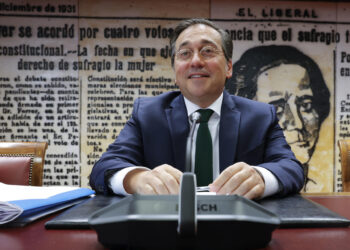 MADRID, 13/08/2024.- El ministro de Asuntos Exteriores, José Manuel Albares, comparece en el Senado para informar sobre la postura del Gobierno ante las dudas surgidas por los resultados oficiales de las elecciones celebradas el pasado 28 de julio en Venezuela y las protestas, violencia y detenciones desatadas en respuesta al supuesto fraude electoral. EFE/ Zipi Aragon