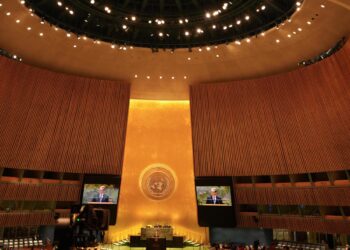 New York (United States), 26/09/2024.- Keir Starmer, Prime Minister of the United Kingdom, speaks during the General Debate of the 79th session of the United Nations General Assembly at United Nations Headquarters in New York, New York, USA, 26 September 2024. The annual high-level General Debate gathers world leaders from 24 to 28 September, and 30 September under the theme, 'Leaving no one behind: acting together for the advancement of peace, sustainable development and human dignity for present and future generations'. (Reino Unido, Nueva York) EFE/EPA/STEPHANI SPINDEL