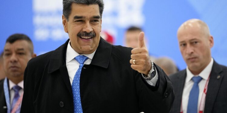 Kazan (Russian Federation), 24/10/2024.- Venezuelan President Nicolas Maduro arrives at the BRICS Summit in Kazan, Russia, 24 October 2024. The BRICS summit takes place from 22 to 24 October. (Rusia) EFE/EPA/ALEXANDER ZEMLIANICHENKO / POOL