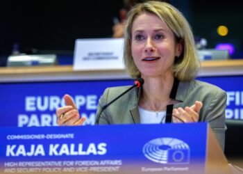 Brussels (Belgium), 12/11/2024.- High Representative for Foreign Affairs and Security Policy and Vice-President of the European Commission-designate Kaja Kallas attends her confirmation hearing before the European Parliament committees in Brussels, Belgium, 12 November 2024. (Bélgica, Bruselas) EFE/EPA/OLIVIER MATTHYS