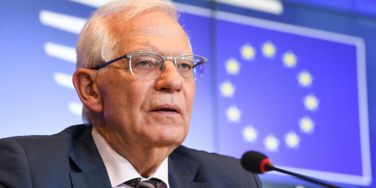 FILED - 11 April 2022, Luxembourg: Josep Borrell, EU High Representative for Foreign Affairs and Security Policy and Vice-President of the European Commission, speaks during a press conference following the EU Foreign Ministers Meeting at the European Council building in Luxembourg. Photo: -/EU Council /dpa - ATTENTION: editorial use only and only if the credit mentioned above is referenced in full
11/4/2022 ONLY FOR USE IN SPAIN