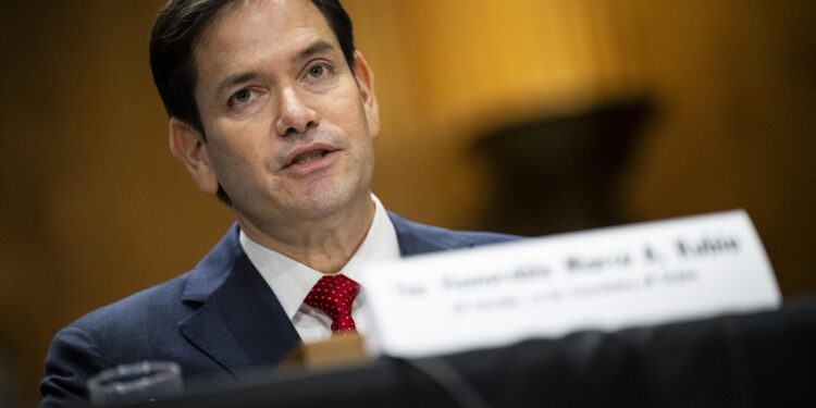 Washington (United States), 15/01/2025.- Republican Senator from Florida Marco Rubio, President-elect Donald Trump's nominee for Secretary of State, testifies during a Senate Foreign Relations Committee confirmation hearing, at the US Capitol in Washington, DC, USA, 15 January 2025. Senator Rubio is expected to be confirmed to Secretary of State on a bipartisan vote, and will likely be one of the first Cabinet nominees confirmed by Senate Republicans for the incoming Trump Administration. EFE/EPA/GRAEME SLOAN