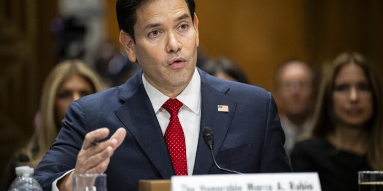 Washington (United States), 15/01/2025.- Republican Senator from Florida Marco Rubio, President-elect Donald Trump's nominee for Secretary of State, testifies during a Senate Foreign Relations Committee confirmation hearing, at the US Capitol in Washington, DC, USA, 15 January 2025. Senator Rubio is expected to be confirmed to Secretary of State on a bipartisan vote, and will likely be one of the first Cabinet nominees confirmed by Senate Republicans for the incoming Trump Administration. EFE/EPA/GRAEME SLOAN