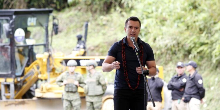 El presidente Daniel Noboa durante un evento en Napo el 29 de enero de 2025( Flickr )